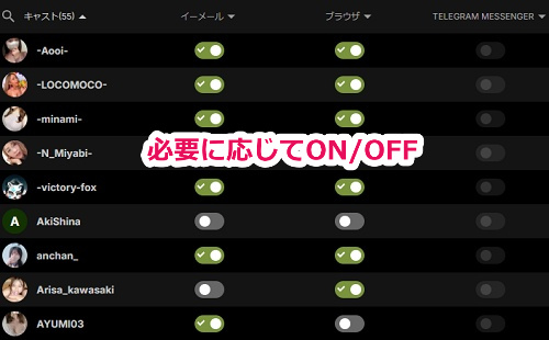 stripchat�̒ʒm���ꗗ����ύX����菇